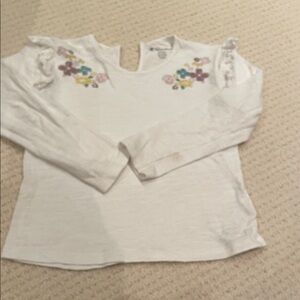 babycottons White Long Sleeve Tee with Colorful Floral Design